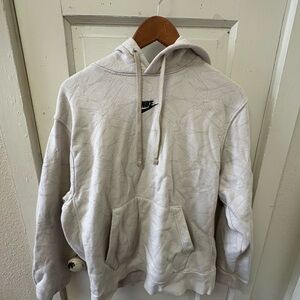 Nike White/Light Gray Patterned Pullover Hoodie